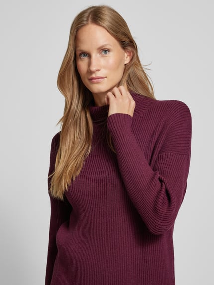 Soyaconcept Strickpullover mit Rollkragen Modell 'KANITA' Bordeaux Melange 3