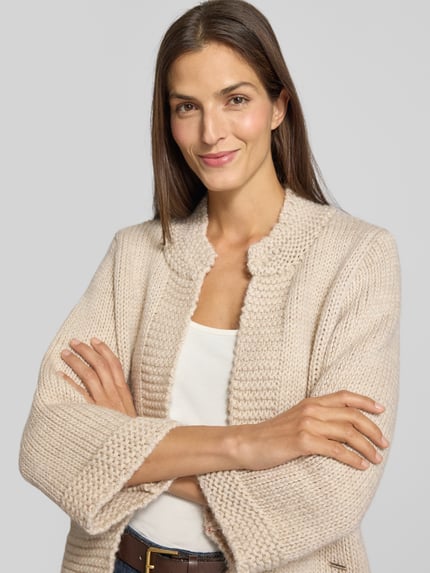 MORE & MORE Loose Fit Cardigan mit Woll-Anteil Kitt 3