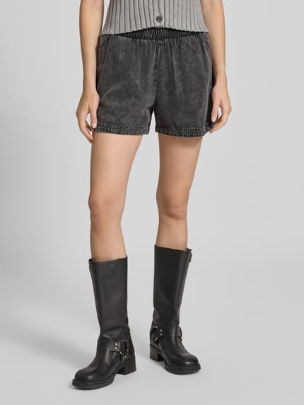 NOISY MAY® Regular Fit Jeansshorts mit elastischem Bund Modell 'OREGON' Anthrazit 4