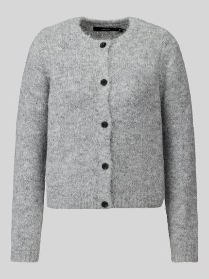 VERO MODA Regular Fit Strickjacke mit Woll-Anteil Modell 'NOVAH' Mittelgrau 2