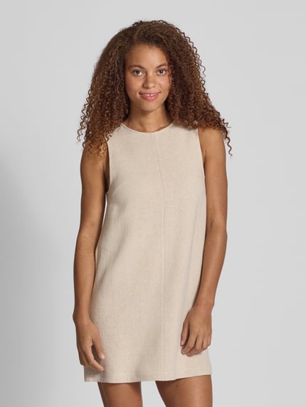 EDITED Minikleid aus Viskose-Leinen-Mix mit Baumwoll-Anteil Modell 'Nicky' Beige 4