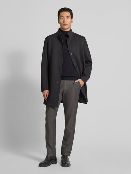 MCNEAL Slim Fit Stoffhose mit französischen Eingrifftaschen Dunkelgrau Melange 1