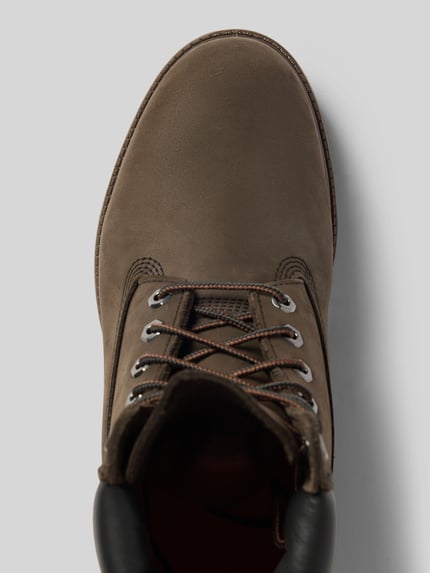 Timberland Kozaki z naturalnej skóry z wytłaczanym logo Ciemnobrązowy 3