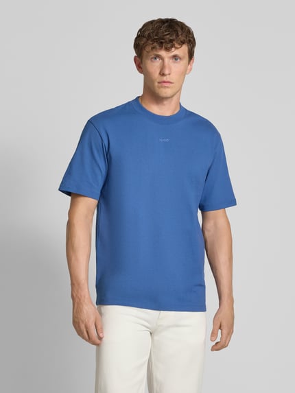 HUGO T-Shirt mit Label-Print Modell 'Dapolino' Rauchblau 4
