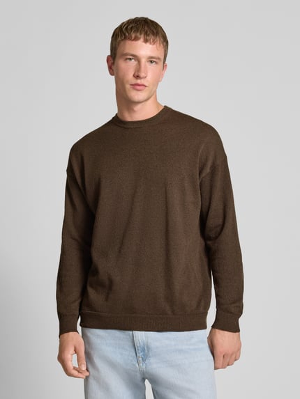 ONLY & SONS Relaxed Fit Strickpullover mit Baumwoll-Anteil Modell 'JOB' Dunkelbraun 4