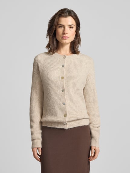 VILLA SOPHIE Gebreid jack van viscosemix, model 'LUCCAPK' Beige - 4