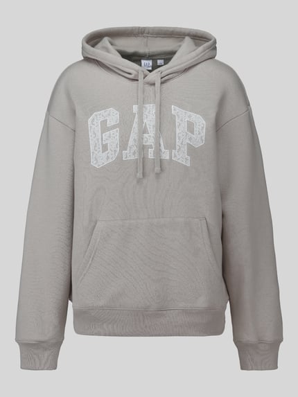 Produktfoto, Regular Fit Sweatshirt aus Baumwoll-Mix Modell 'HERITAGE PO' von GAP in Beige mit weißem Logo, Damen Sweatshirt von GAP