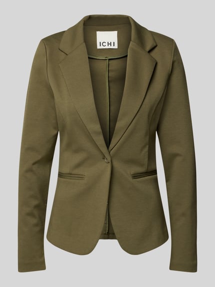 ICHI Slim fit blazer met paspelzakken, model 'KATE' Olijfgroen - 2