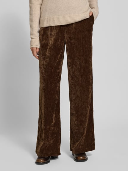 Jake*s Casual Samthose mit elastischem Bund Dunkelbraun 4