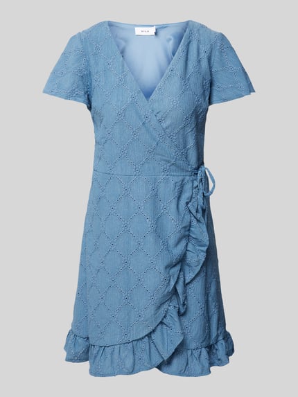 VILA Minikleid mit Strukturmuster Modell 'DELEA' Rauchblau 2