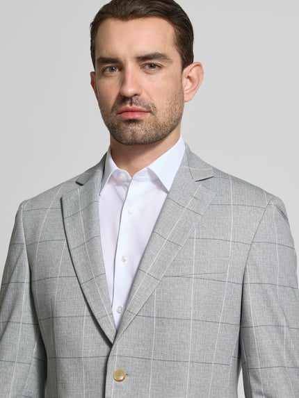 Atelier Torino marynarka na 2 guziki o kroju slim fit z kieszeniami z patką Średnioszary 3