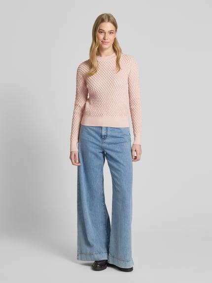 Apricot Sweter z dzianiny z okrągłym dekoltem Różowawy 1