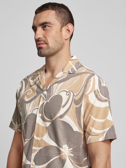 JACK & JONES Premium Regular fit vrijetijdsoverhemd met katoen, model 'LAPALMA' Lichtbruin - 3