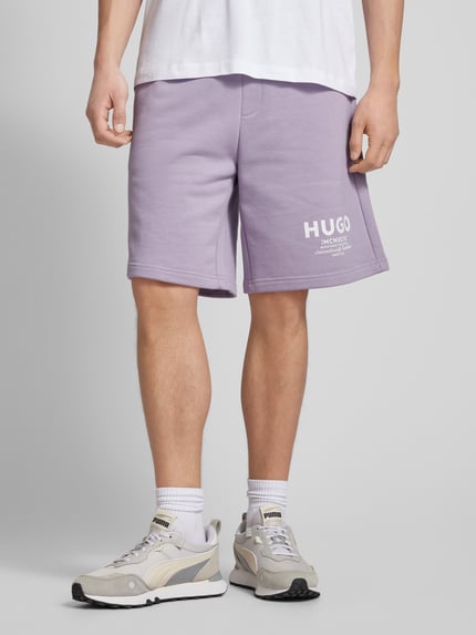 HUGO Blue Szorty w nadruk allover Jasnofioletowy 4
