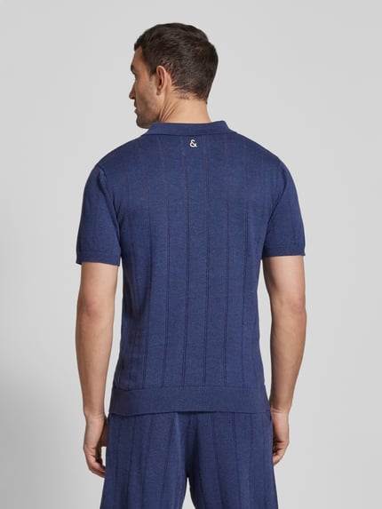 Colours & Sons Slim fit poloshirt met labeldetail Marineblauw - 5