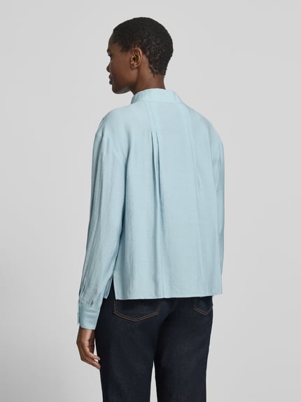 OPUS Cropped Langarmbluse mit Stehkragen Aqua 5