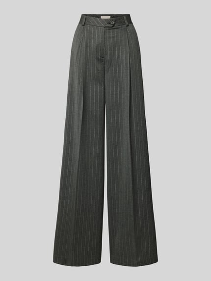 Liu Jo White Wide Leg Bundfaltenhose mit Gürtelschlaufen Dunkelgrau 2