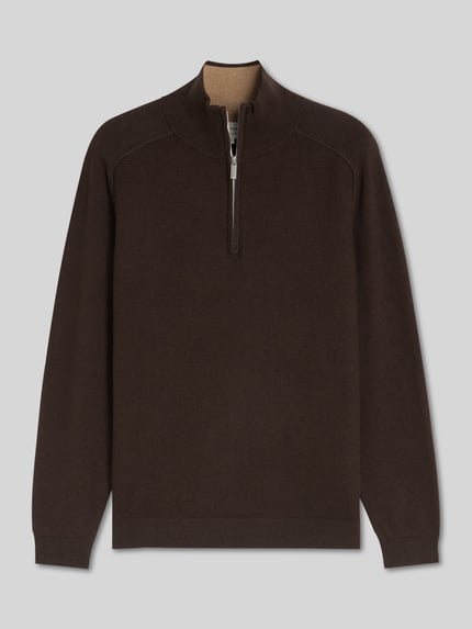 Tom Tailor Regular fit pullover met schipperskraag Donkerbruin - 2