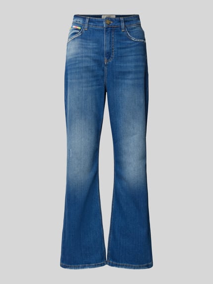 Goldgarn Korte flare cut jeans in 5-pocketmodel, model 'LUISENPARK' Blauw - 2
