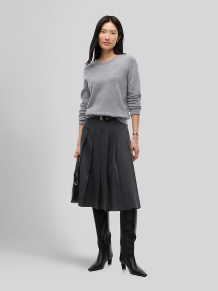 Tommy Hilfiger Slim Fit Pullover aus reiner Wolle Mittelgrau 1