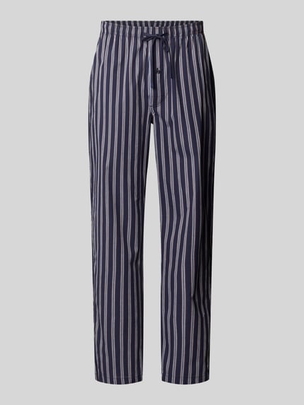 Produktfoto, Pyjama-Hose mit elastischem Bund und Tunnelzug von bugatti, bawełna, krój regular fit, wzór na całej powierzchni