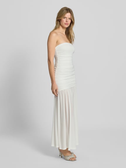 Bardot Abendkleid mit Raffungen Modell 'SOLANA' Offwhite 1