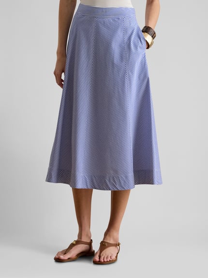 Lauren Ralph Lauren Spódnica midi z czystej bawełny Jasnoniebieski 4