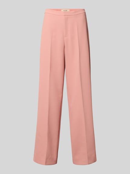 Produktfoto, Hose mit Gesäßtaschen Modell 'Leya Miley' von MOS MOSH, Damen Hose mit weiten Beinen, Bügelfalten, rosa, glatte Textur, Bundweite 37 cm, Innenbeinlänge 77 cm, Größe 36