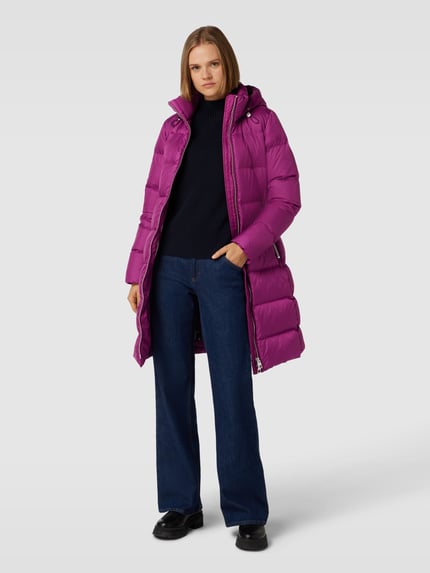 Marc O'Polo Lange donsjas met capuchon en tunnelkoord Fuchsia - 1