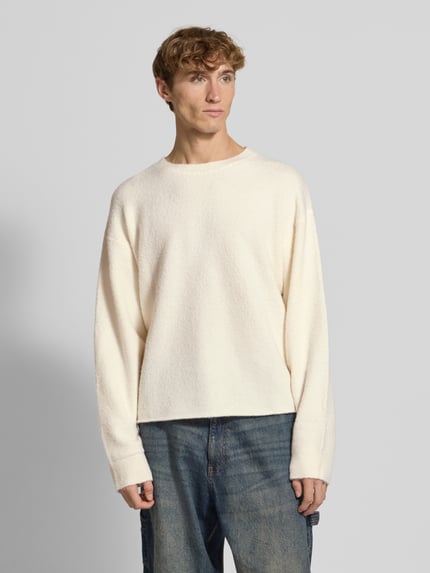 Don´t Waste Culture Bluza z dodatkiem wełny model „Akilani” Beżowy 4