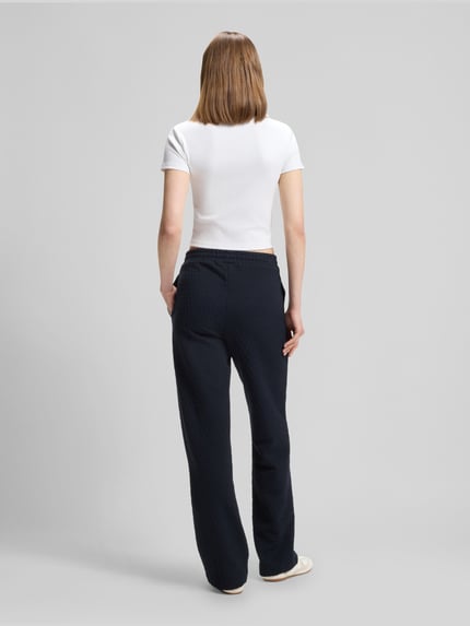 HUGO Relaxed Fit weite Hose mit Logo-Detail Modell 'NADID' Marine 5