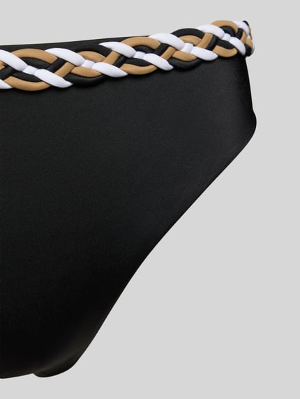 BOSS Figi bikini w kroju regular fit z plecionym pasem Czarny 2
