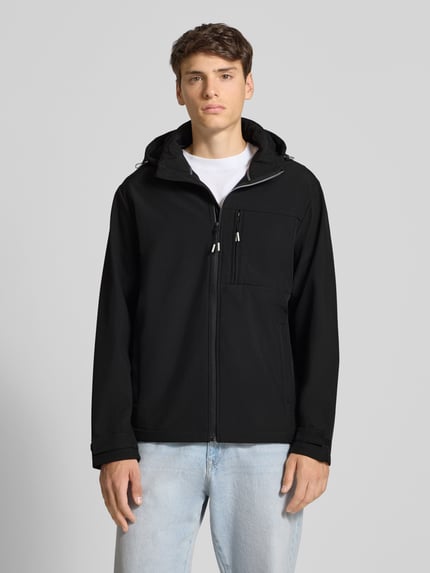 JACK & JONES Softshell-Jacke mit Brusttasche und Ärmelriegeln Black 4
