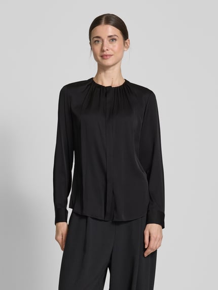 BOSS Bluzka o kroju slim fit z mieszanki jedwabiu model ‘Banorah’ Czarny 4