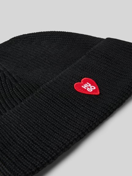 HUGO Beanie aus Schurwoll-Mix Modell 'SENTIALY_HAT' Black 2
