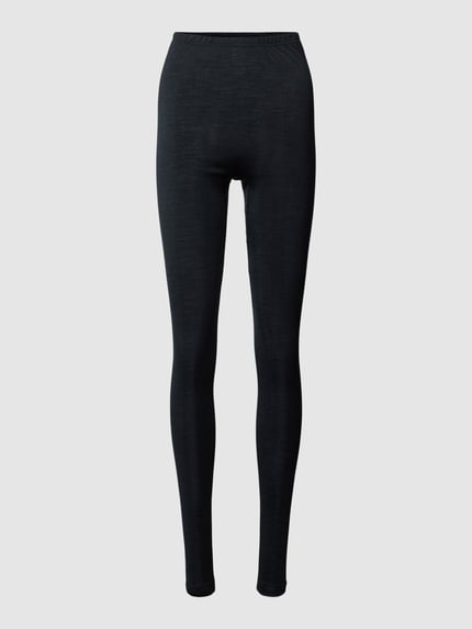 HANRO Kalesony długie o kroju slim fit z mieszanki wełny i jedwabiu Czarny 1