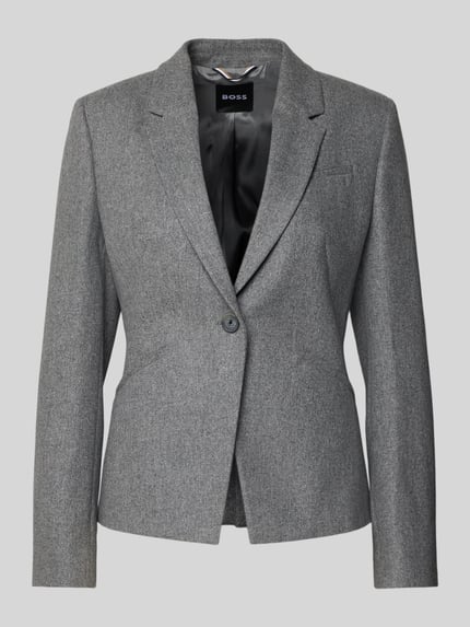 BOSS Żakiet o kroju slim fit z mieszanki wełny i lyocellu model ‘JIA9’ Jasnoszary melanż 2