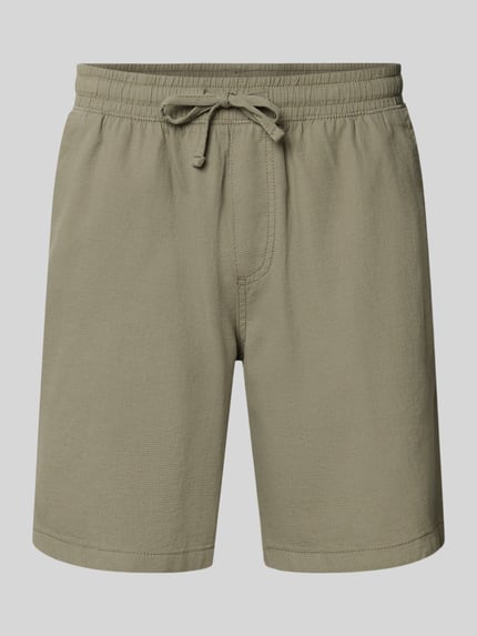 Productfoto, Shorts met structuurpatroon model 'JAIDEN' van Jack & Jones, puur katoen, regular fit, elastische band met tunnelkoord, heren, bandwijdte maat M 43 cm, binnenbeenlengte maat M 23 cm.