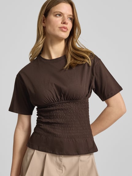 JJXX Getailleerd T-shirt met ronde hals Model 'EVELYN' Middenbruin - 3