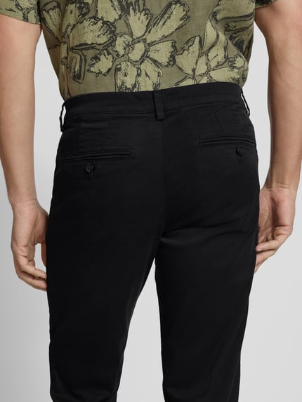 Selected Chinosy o kroju slim fit z mieszanki bawełny model 'MILES' Czarny 3