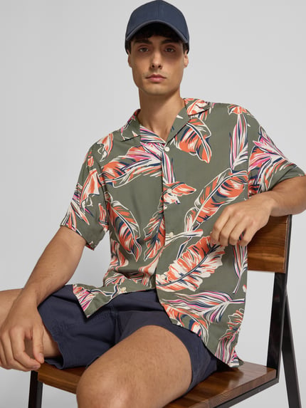 Tommy Hilfiger Koszula casualowa o kroju regular fit z czystej wiskozy Oliwkowy 3