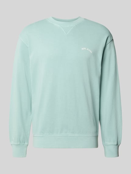Productfoto, lichtblauw regular fit sweatshirt van katoen model 'JOHN CREW' van Pepe Jeans, heren sweatshirt, glad oppervlak