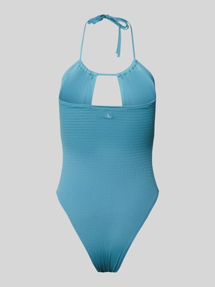Calvin Klein Underwear Badpak met halter, model 'PLUNGE' Aquablauw - 3