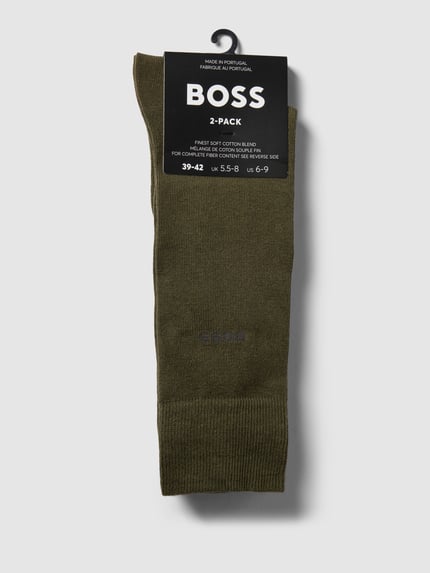 BOSS Socken mit Label-Print im 2er-Pack Oliv 3