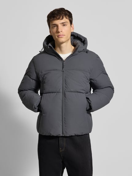 JACK & JONES Regular fit buffer jacket met capuchon Model 'Jorve' Antraciet - 4