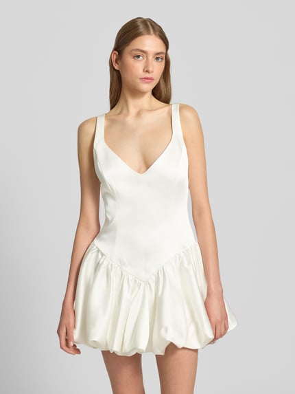Bardot Cocktailjurk met V-hals, model 'ORIA' Offwhite - 4