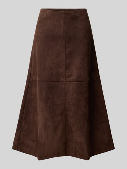 MANGO Midirock in Leder-Optik Modell 'TOR' Dunkelbraun 1
