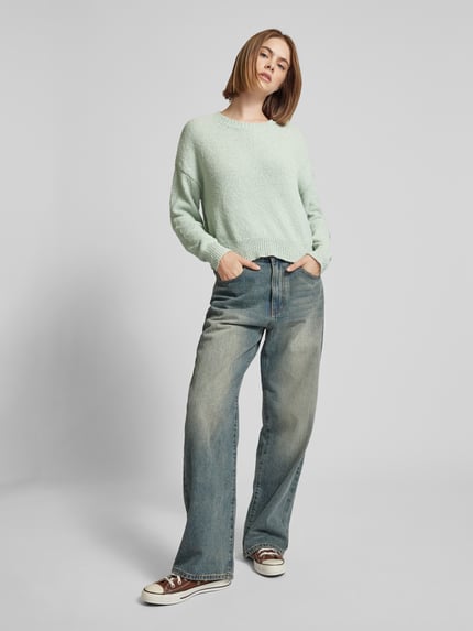 ONLY Sweter z obniżonymi ramionami model ‘TERESA’ Trzcinowy 1