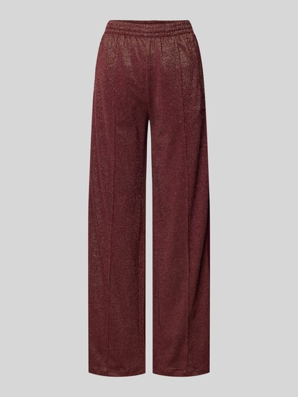 Productfoto, Sweatpants met elastische tailleband van adidas Originals in bordeauxrood met glittereffect, rechte pasvorm, katoenmix, ritszakken, label-stitching.