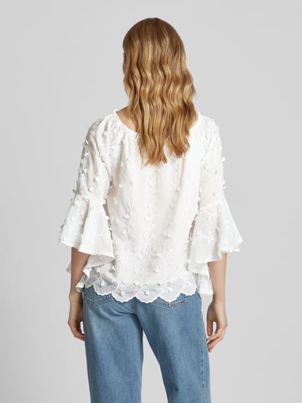 Apricot Relaxed fit blouse met structuurmotief Offwhite - 5